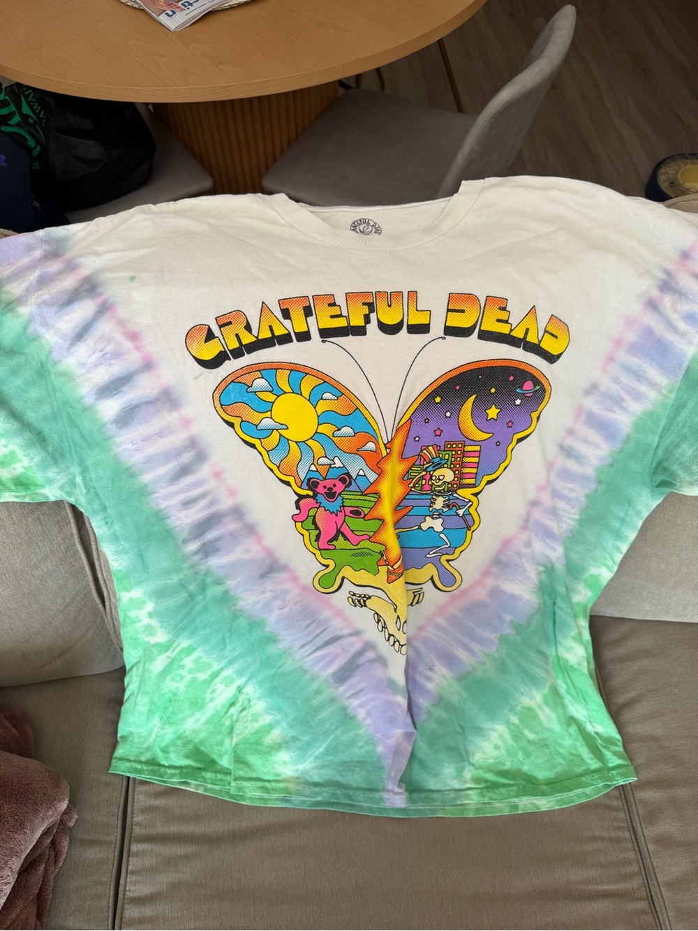 Grateful Dead White Logo Crewneck Tee
